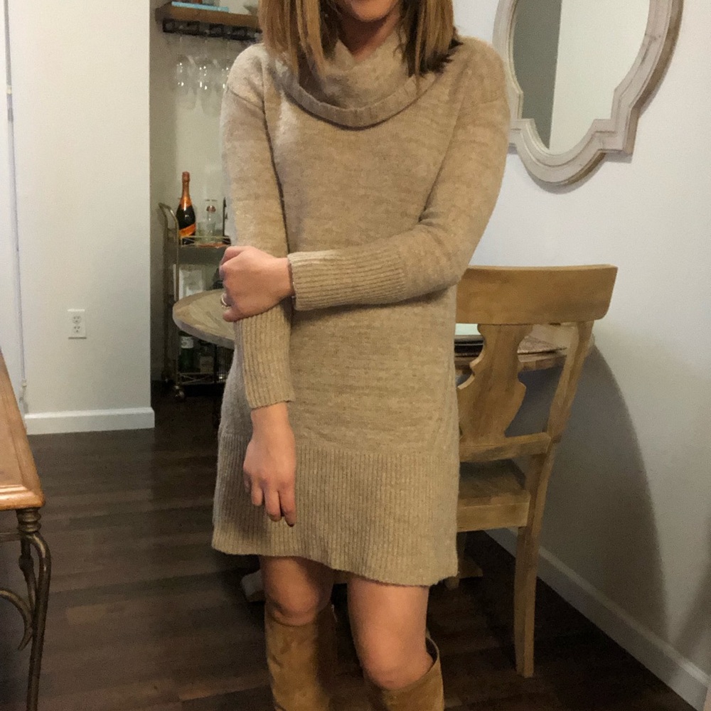 Anthropologie Cowl-Neck Sweater Dress